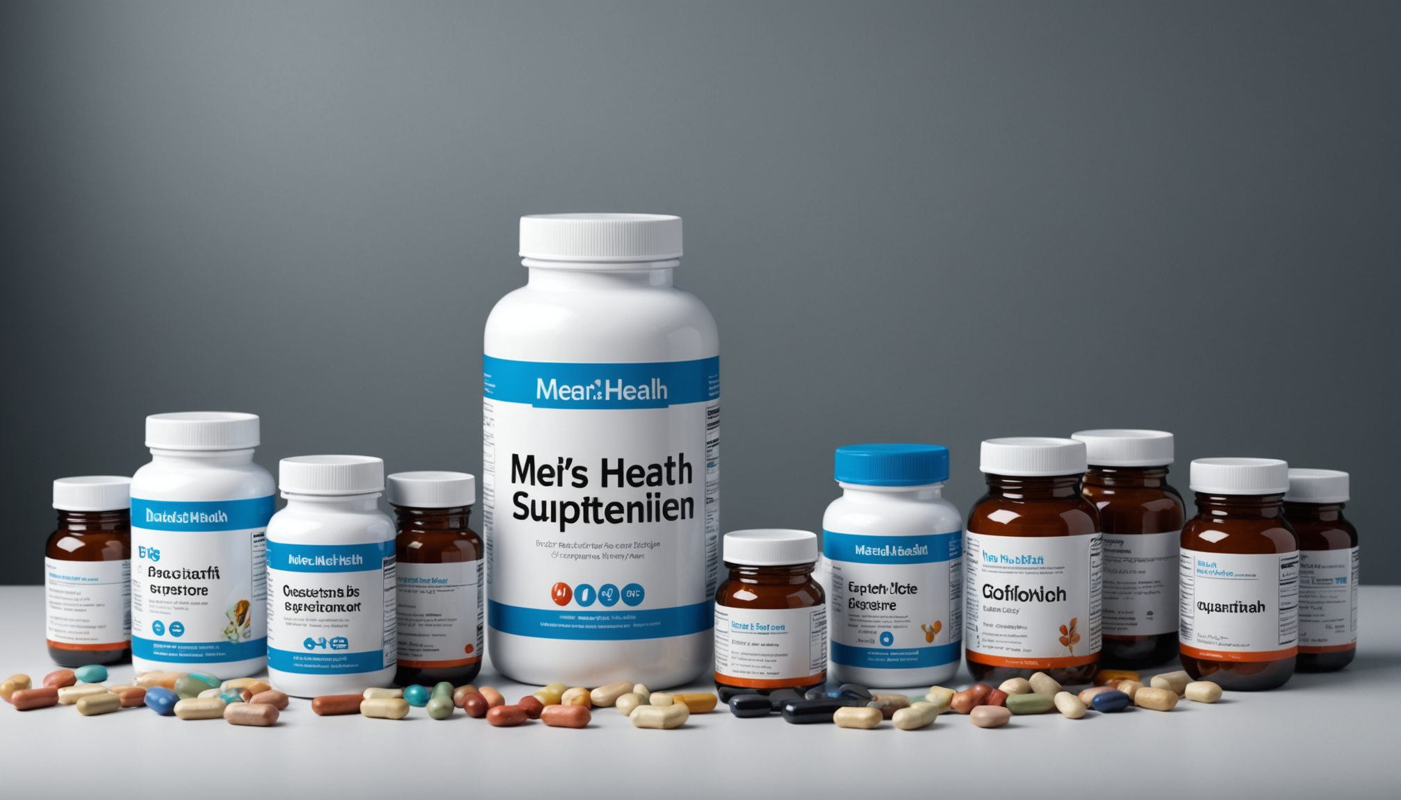 Illustration of a checklist and nutrition icons representing men's sexual health supplements and lifestyle factors